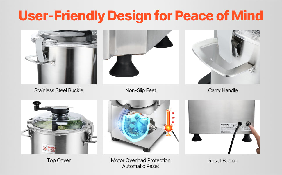 19 Qt Stainless Steel Food Processor Vegetable Chopper