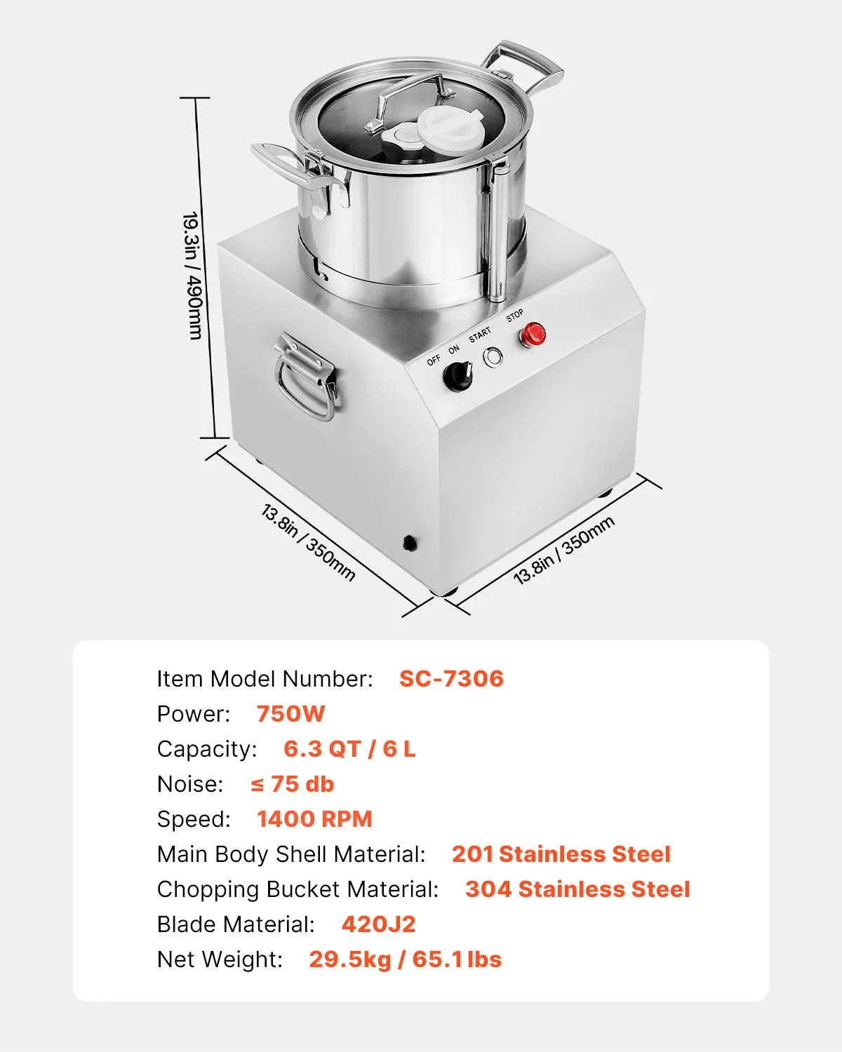 Food Processor & Vegetable Chopper-15L 1400W / france
