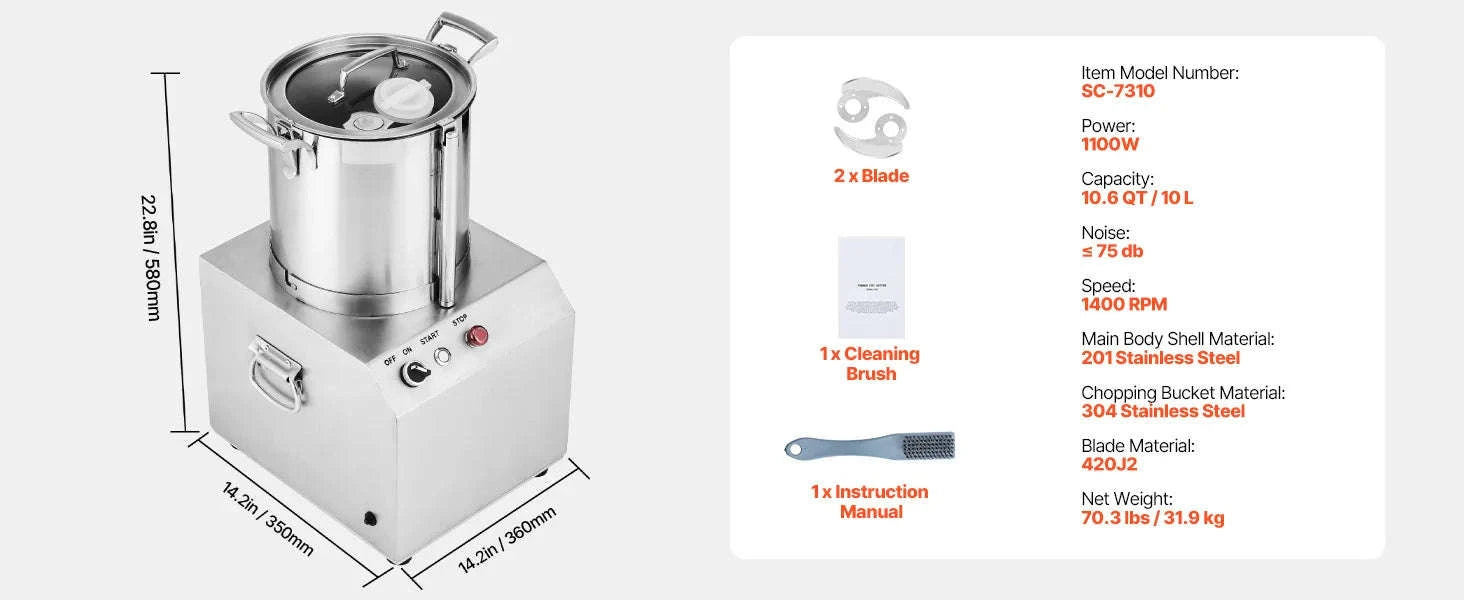 Food Processor & Vegetable Chopper-15L 1400W / france