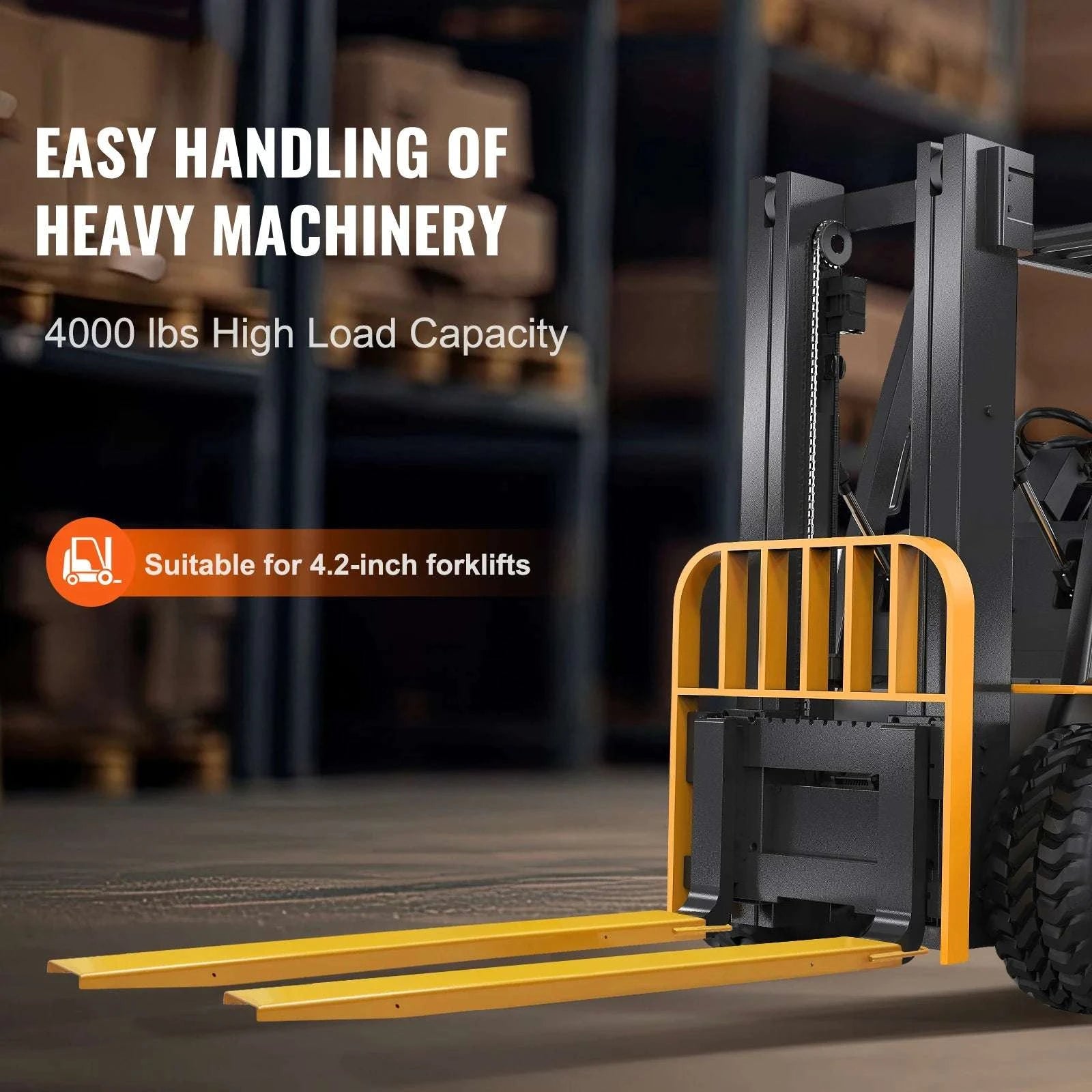 Forklift Pallet Fork Extensions 59.8in Steel Pair 4000 lb Capacity-72inch / United States
