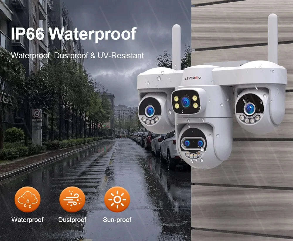 Four-Screen 10X Zoom PTZ WiFi Surveillance Camera-WiFi 10XZoom No Card / US Plug / China Mainland