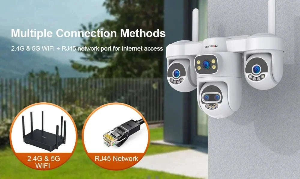 Four-Screen 10X Zoom PTZ WiFi Surveillance Camera-WiFi 10XZoom No Card / US Plug / China Mainland