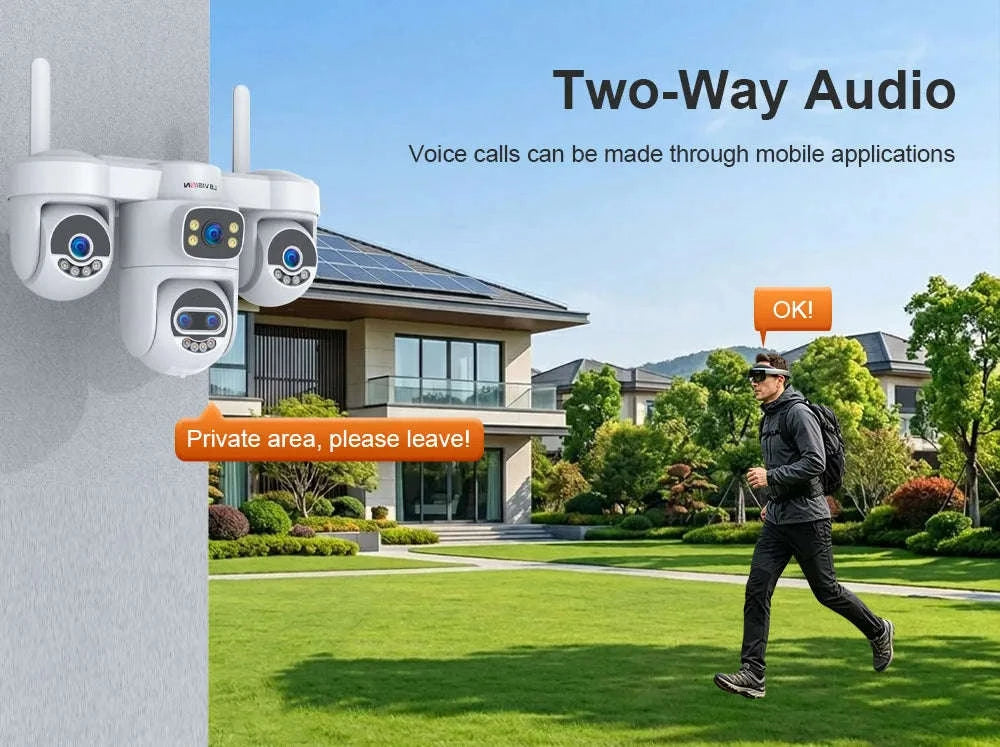 Four-Screen 10X Zoom PTZ WiFi Surveillance Camera-WiFi 10XZoom No Card / US Plug / China Mainland