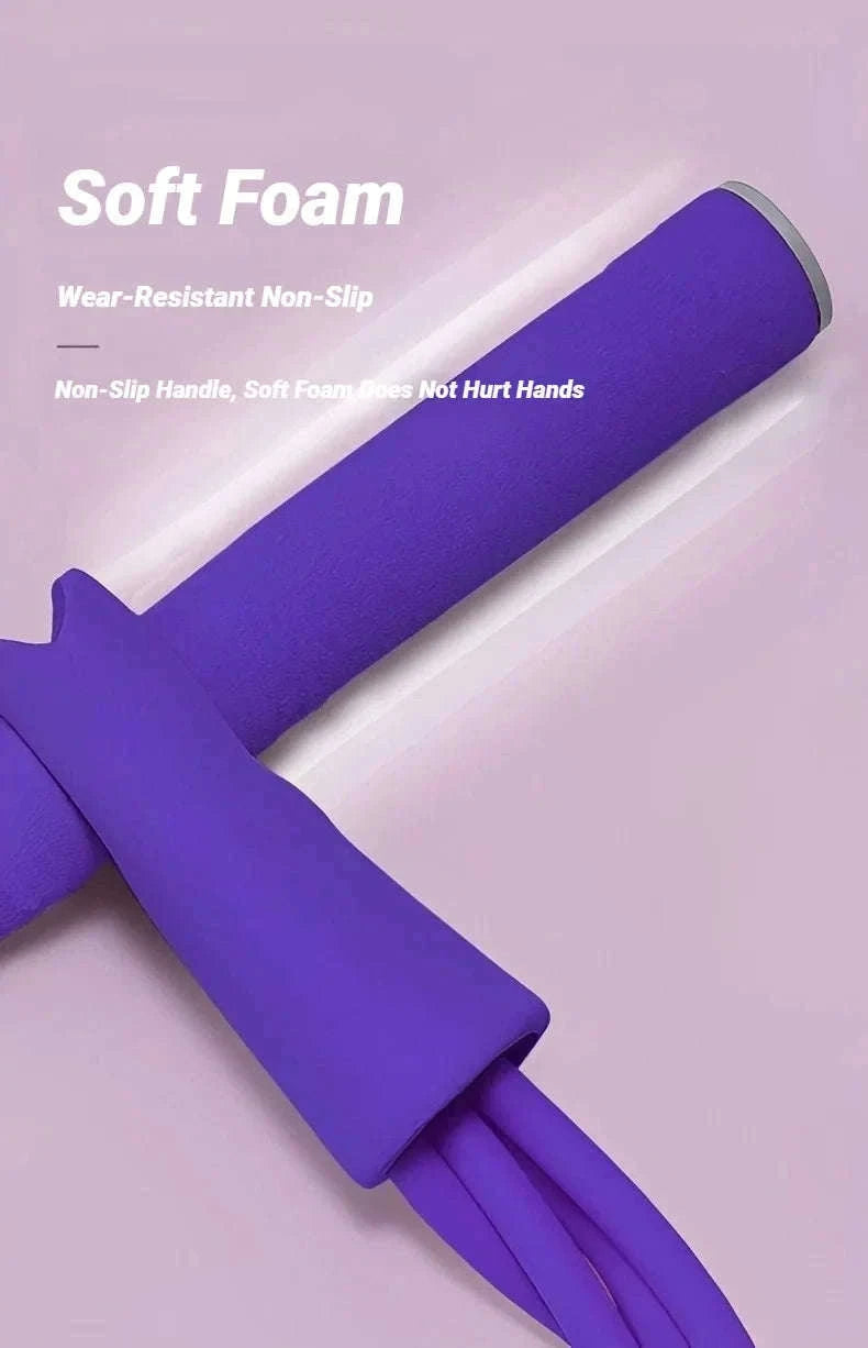 Four-Tube Pedal Tensioner Fitness Resistance Band-Pink