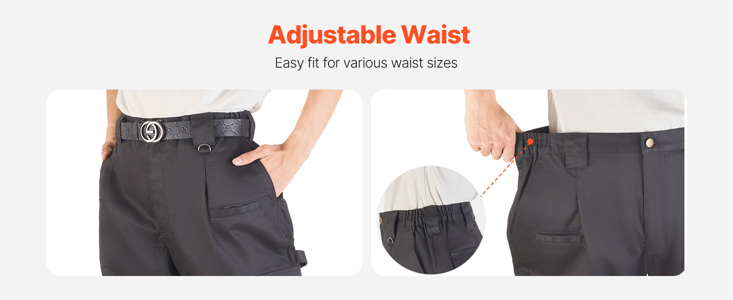 Men's 9 oz Cotton Flame-Resistant Cargo Pants with Elastic Waist
