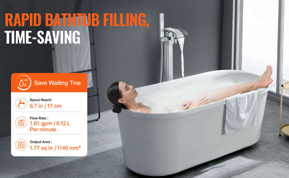 Freestanding Bathtub Faucet Shower Mixer with 360° Swivel Spout-Bathtub Faucet / United States
