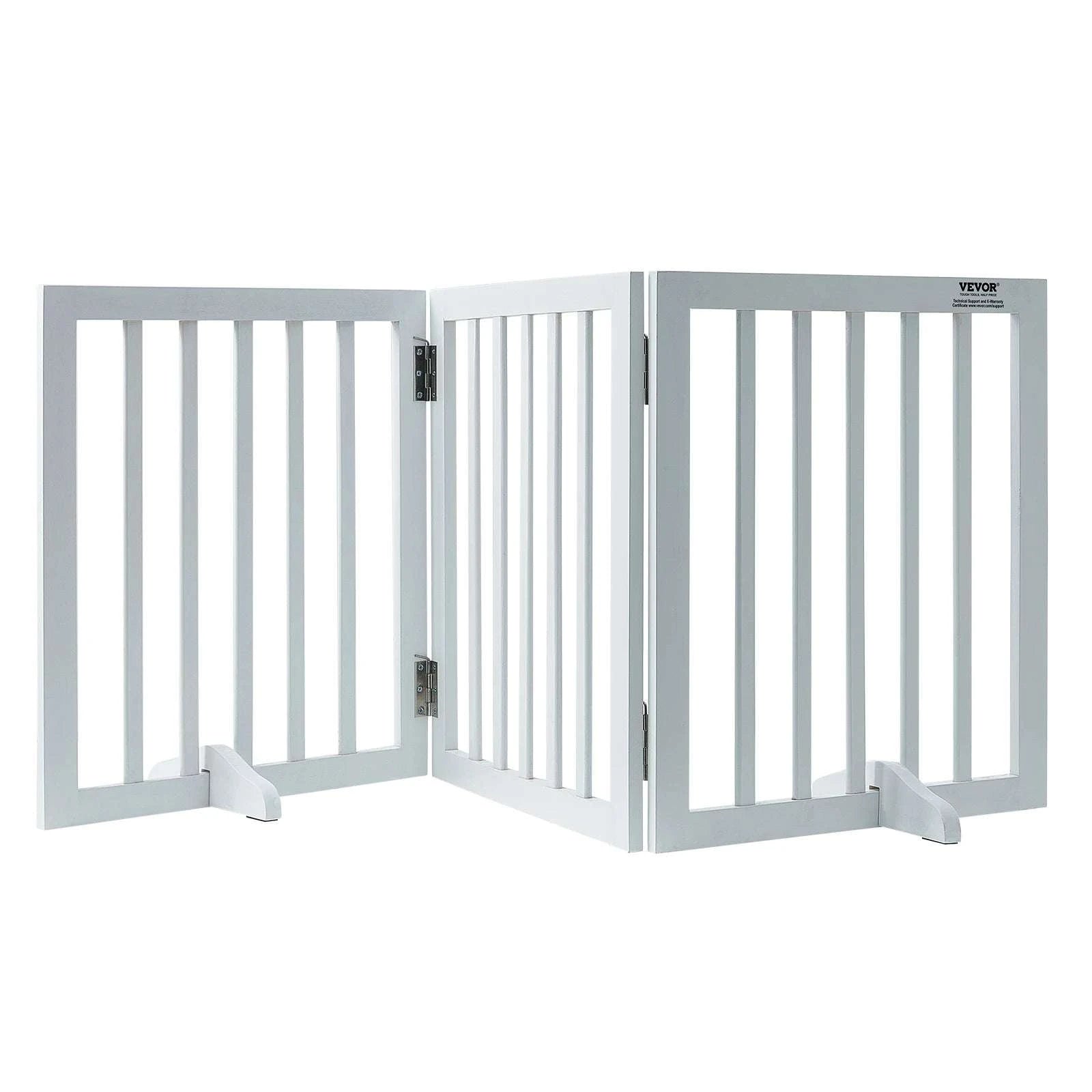 Freestanding Foldable Dog Gate 3 Panel Wood Pet Barrier 60"-White / 96 Inches / CZECH REPUBLIC