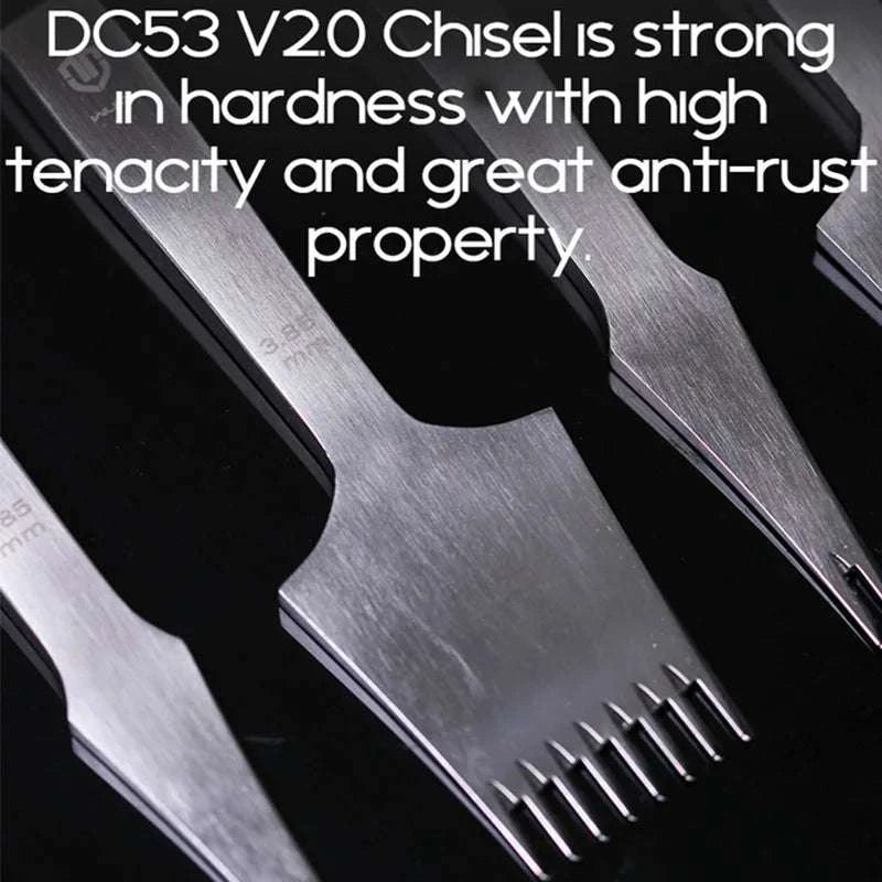 French Style Leather Chisel Punch – DC53 Steel Pricking Iron Tool-Reverse 3.38mm8teeth / United States