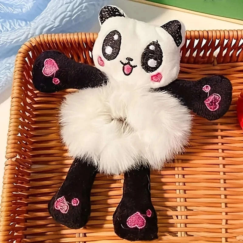 Frog Plush Hair Scrunchie for Cute Ponytail Styles-black