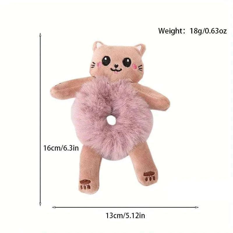 Frog Plush Hair Scrunchie for Cute Ponytail Styles-black