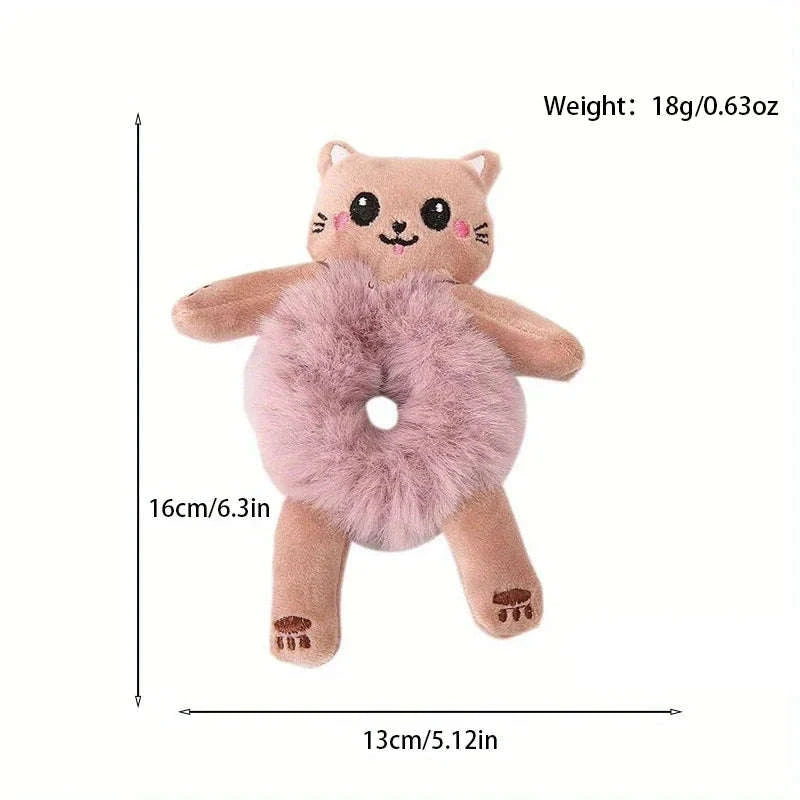 Frog Plush Hair Scrunchie for Cute Ponytail Styles-black