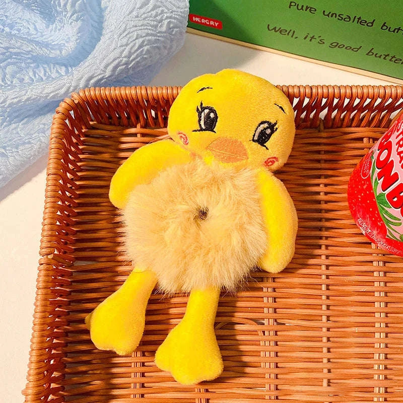 Frog Plush Hair Scrunchie for Cute Ponytail Styles-black