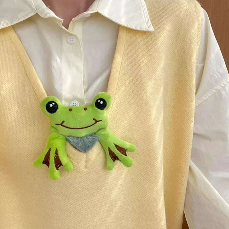 Frog Plush Hair Scrunchie for Cute Ponytail Styles-black