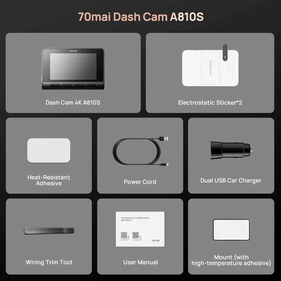 Front 4K Rear 1080P Dash Cam with 4G, GPS, ADAS, Night Vision & Supercapacitor-1-Channel / China Mainland / No TF Card