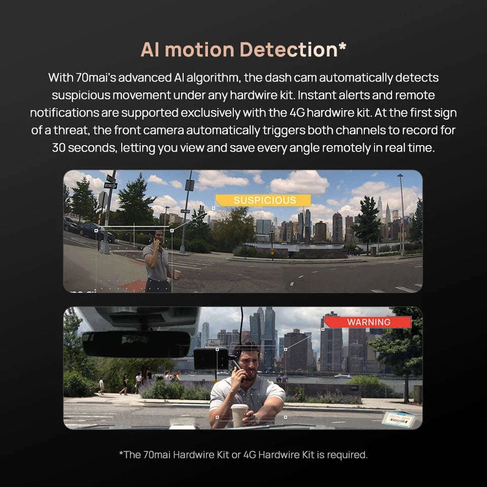 Front 4K Rear 1080P Dash Cam with 4G, GPS, ADAS, Night Vision & Supercapacitor-1-Channel / China Mainland / No TF Card