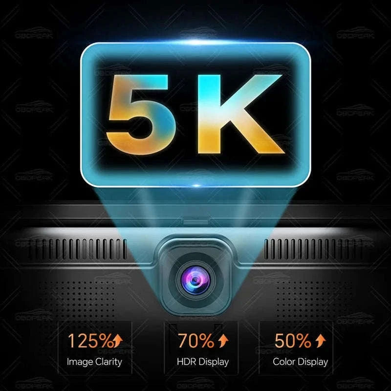 Front 5K Rear 1080P Dash Cam with 11.3-Inch Touch Screen and Night Vision-Single Len / With 64G TF Card