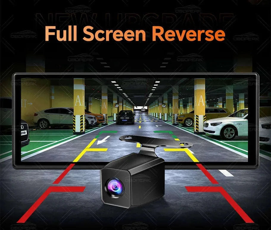 Front 5K Rear 1080P Dash Cam with 11.3-Inch Touch Screen and Night Vision-Single Len / With 64G TF Card