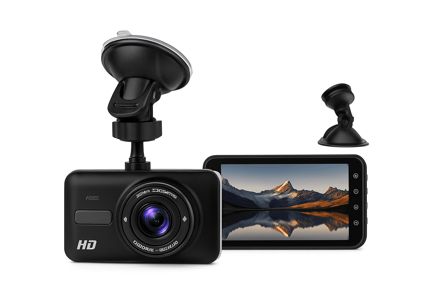 Front and Rear 1080P Dashcam with 4 Inch Touch Screen-B12-6M RCC-BL / None