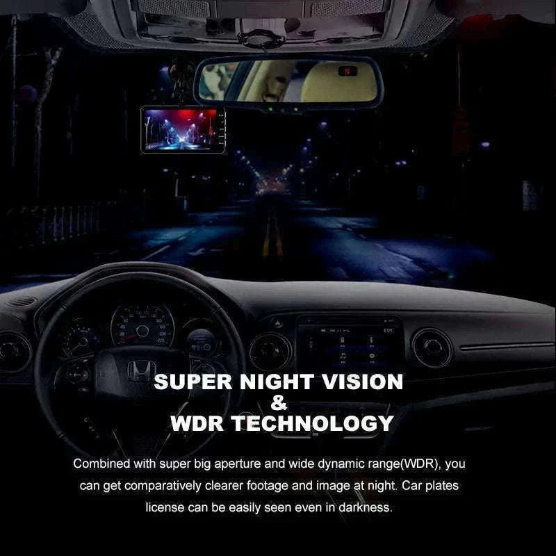 Front and Rear 1080P Dashcam with 4 Inch Touch Screen-B12-6M RCC-BL / None