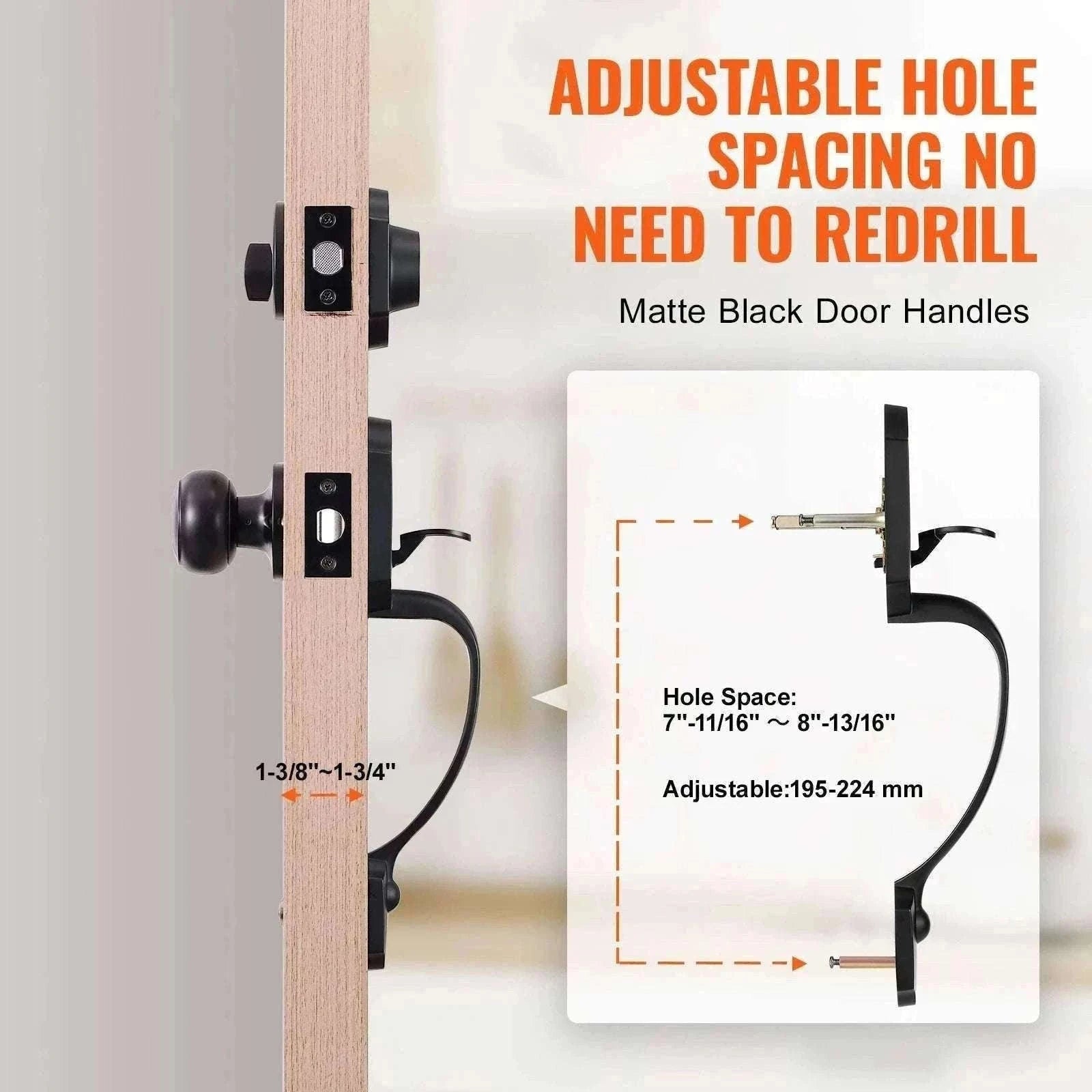 Front Door Handle Lock Set with Deadbolt and Interior Knob-Antique Copper / GERMANY