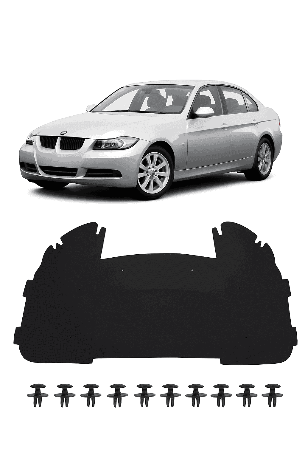 Front Hood Engine Insulation Pad for E90 E91 E92 E93-Brown