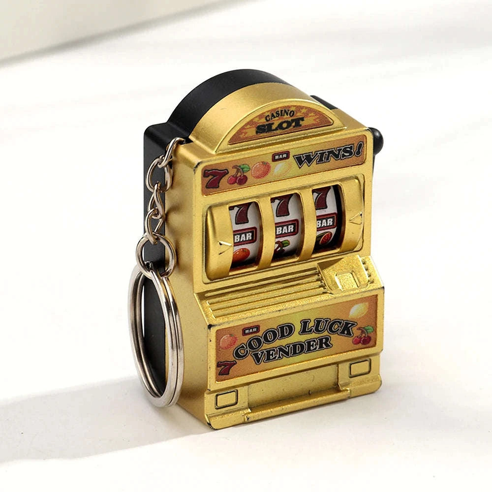 Fruit Slot Machine Keychain Lucky Charm-silver