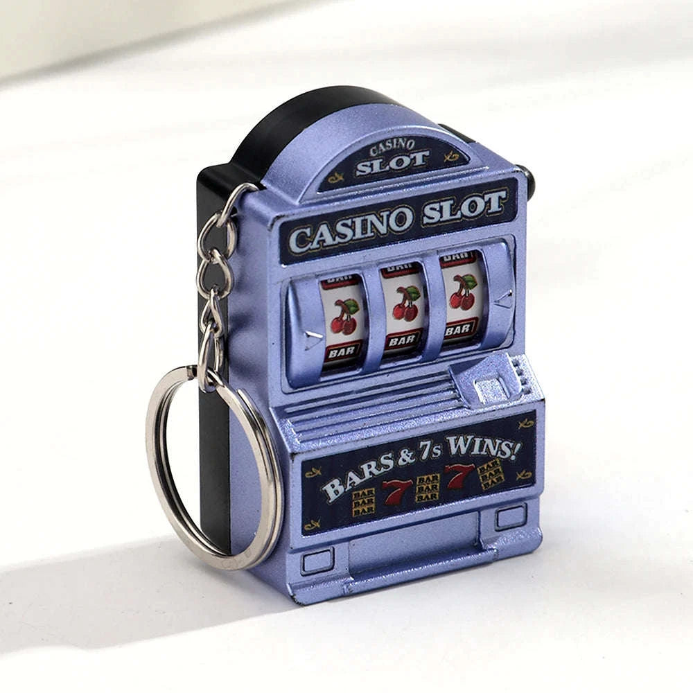 Fruit Slot Machine Keychain Lucky Charm-silver