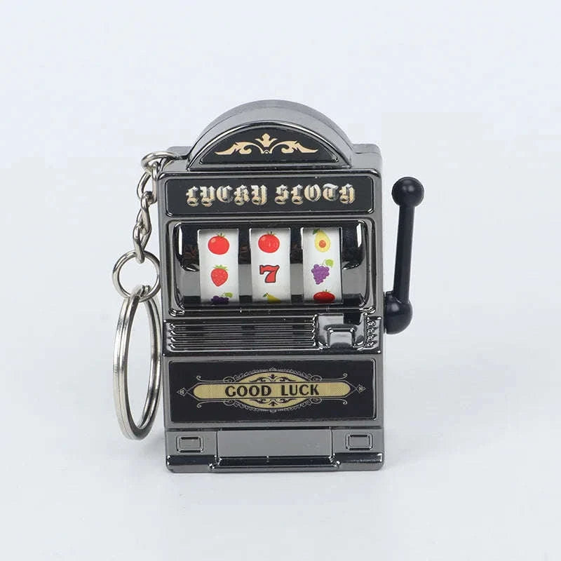 Fruit Slot Machine Keychain Lucky Charm-silver