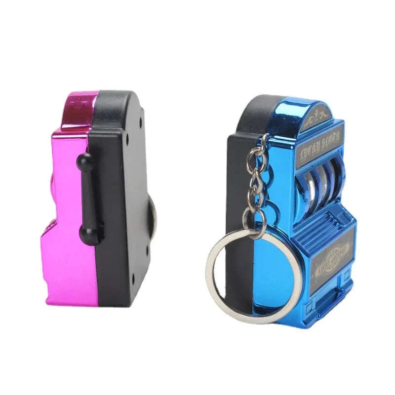 Fruit Slot Machine Keychain Lucky Charm-silver