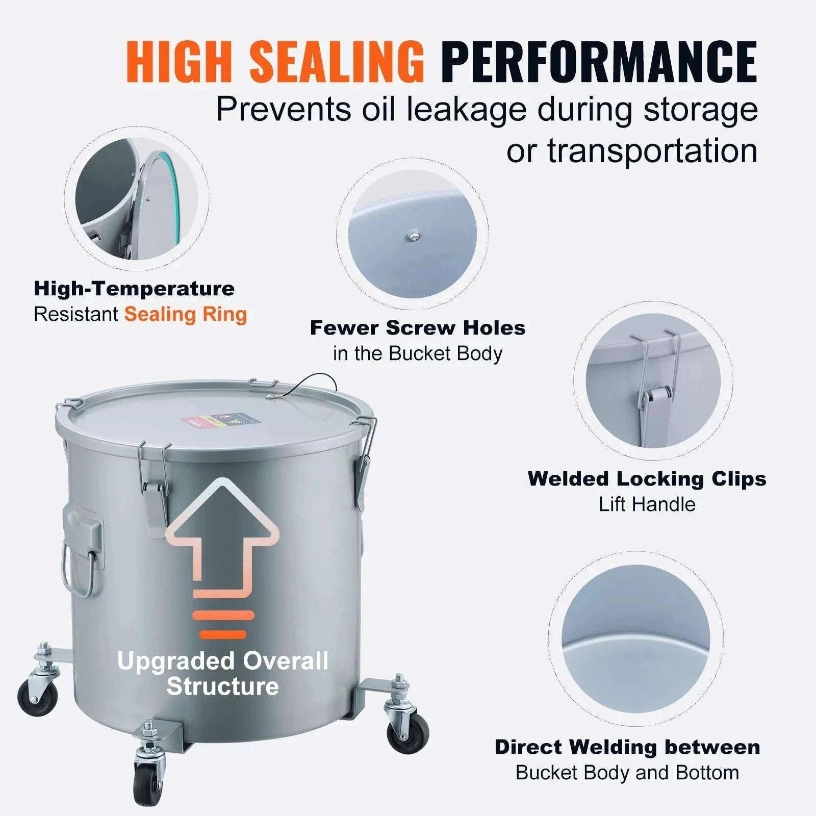 Fryer Grease Bucket with Lid & Casters (8/10/16 Gallon)-10Gallon / spain