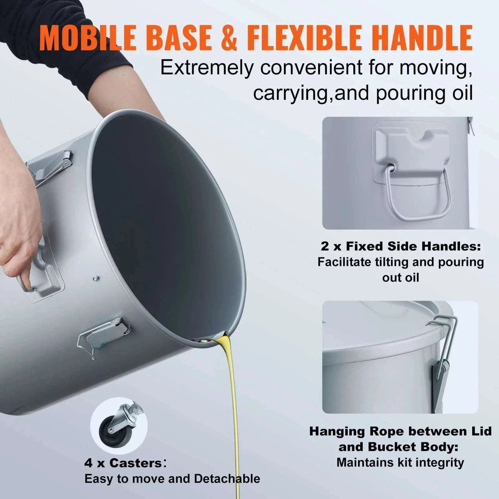 Fryer Grease Bucket with Lid & Casters (8/10/16 Gallon)-10Gallon / spain