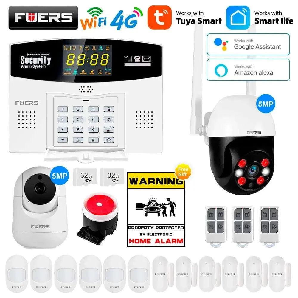 Fuers Tuya Smart Alarm System – WiFi & 4G GSM Home Security Hub-W210 WiFi GSM Kit 1 / CHINA