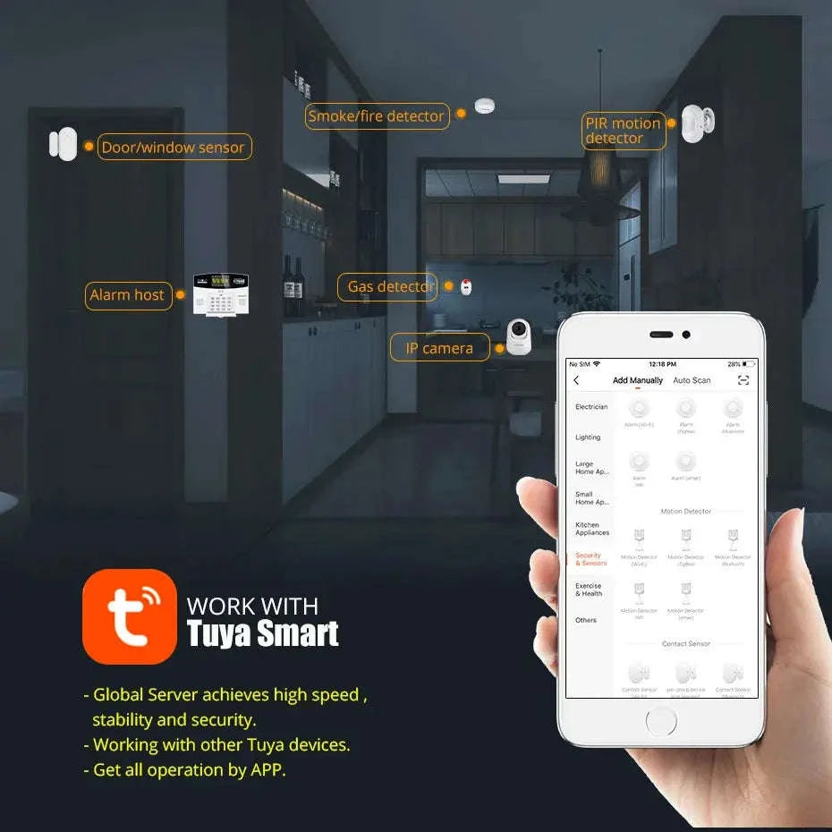 Fuers Tuya Smart Alarm System – WiFi & 4G GSM Home Security Hub-W210 WiFi GSM Kit 1 / CHINA