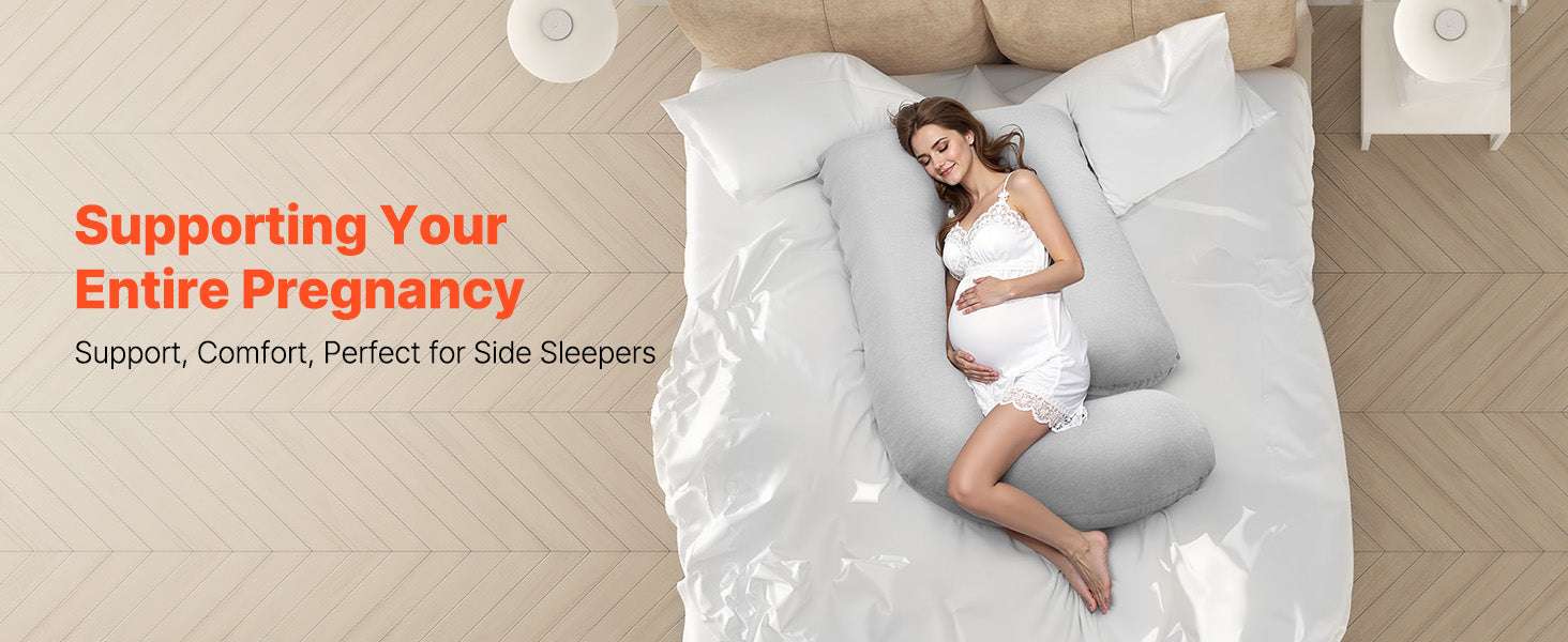 Full Body Pregnancy Pillow with Washable Cover for Better Sleep-L-Shaped / United States