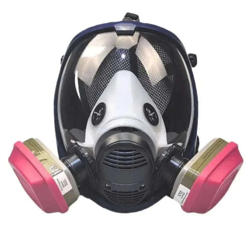 Full Face Gas Mask 6800 with Anti-Fog Lens & Dual Filtration-27 in1