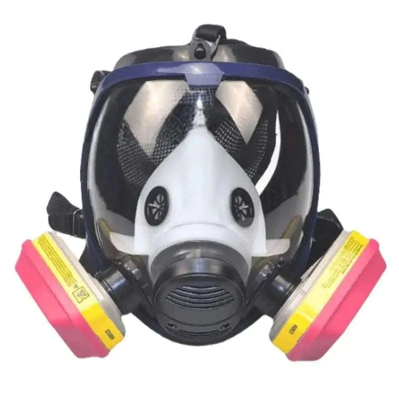 Full Face Gas Mask 6800 with Anti-Fog Lens & Dual Filtration-27 in1