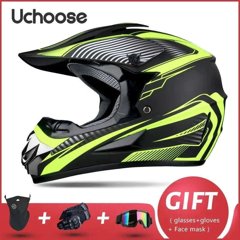 Full Face Motorcycle Helmet DOT ABS Off-Road Downhill Riding-BUFO / XL
