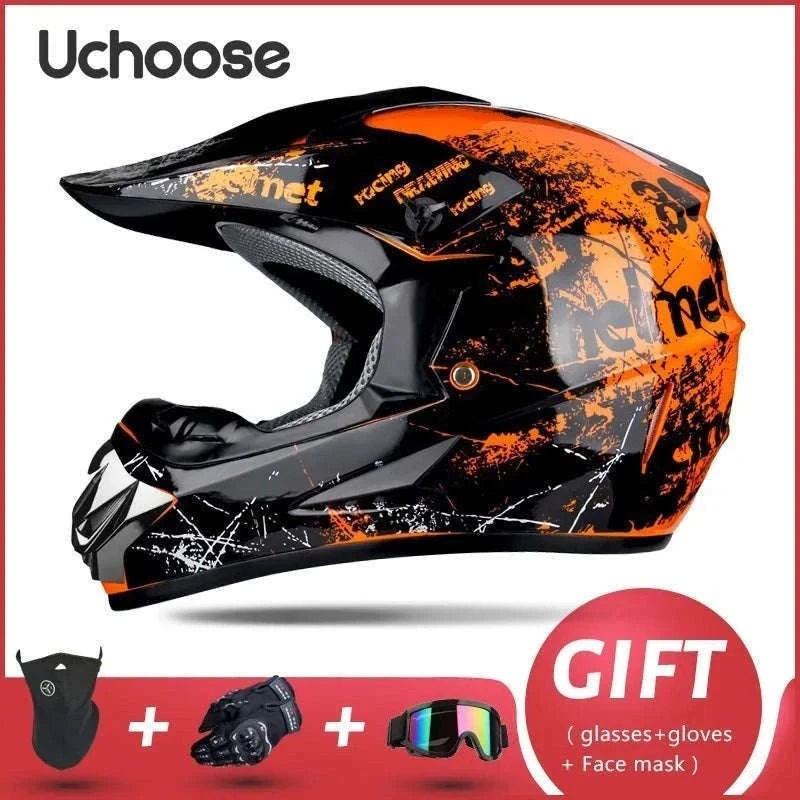 Full Face Motorcycle Helmet DOT ABS Off-Road Downhill Riding-BUFO / XL