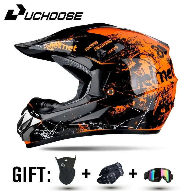 Full Face Motorcycle Helmet DOT ABS Off-Road Downhill Riding-BUFO / XL
