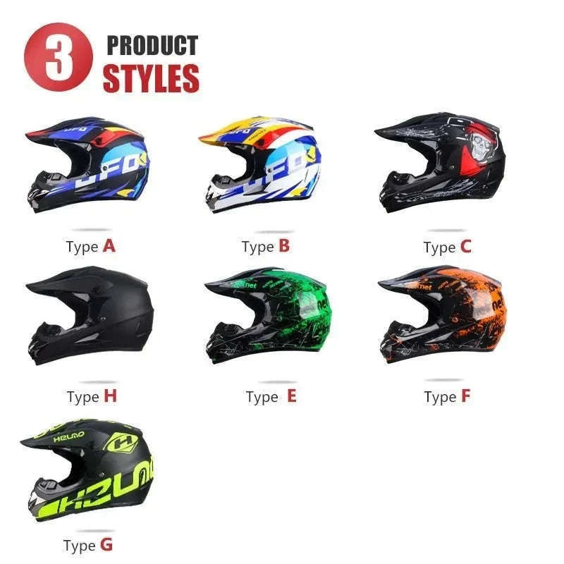 Full Face Motorcycle Helmet DOT ABS Off-Road Downhill Riding-BUFO / XL