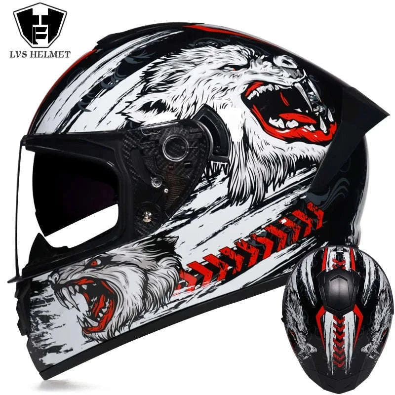 Full Face Motorcycle Helmet for Winter Warmth and Road Protection-12 / XL