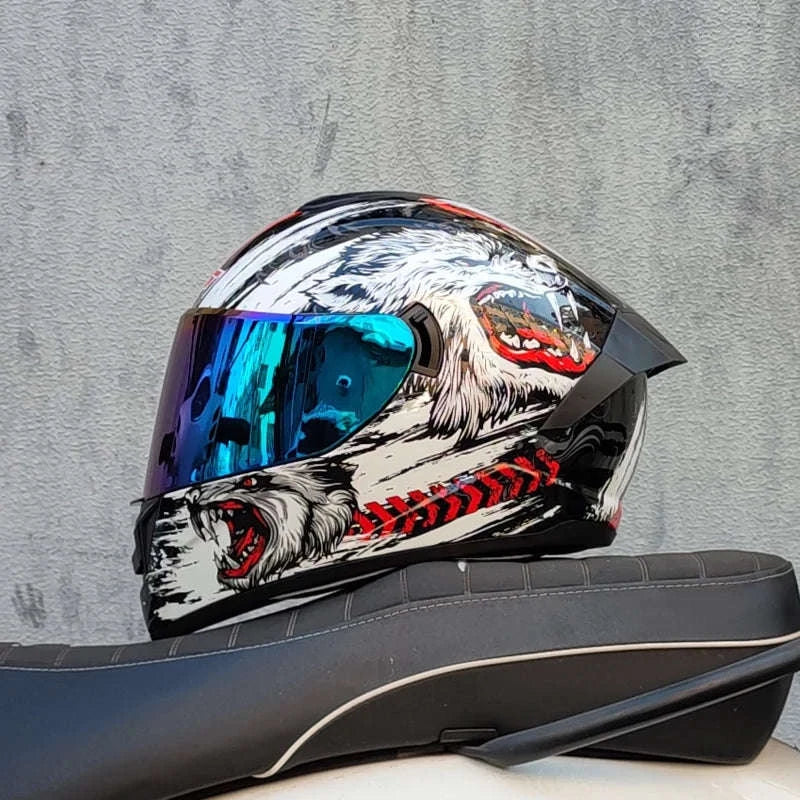 Full Face Motorcycle Helmet with Double Visor – Winter Ready-23 / M
