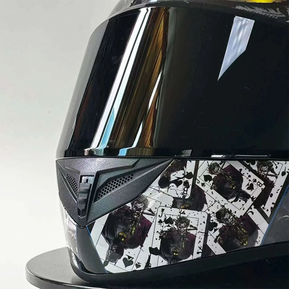 Full Face Racing Motorcycle Helmet with Anti-Fog Vintage Style-QQK111-1 / S