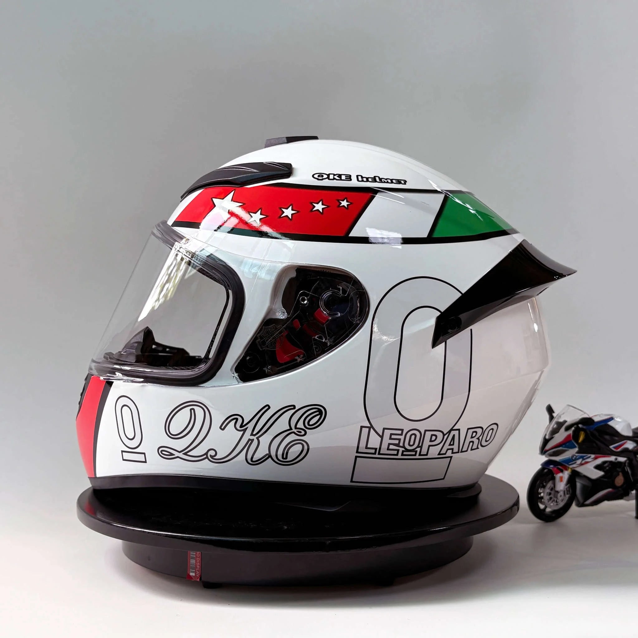 Full Face Racing Motorcycle Helmet with Anti-Fog Vintage Style-QQK111-1 / S