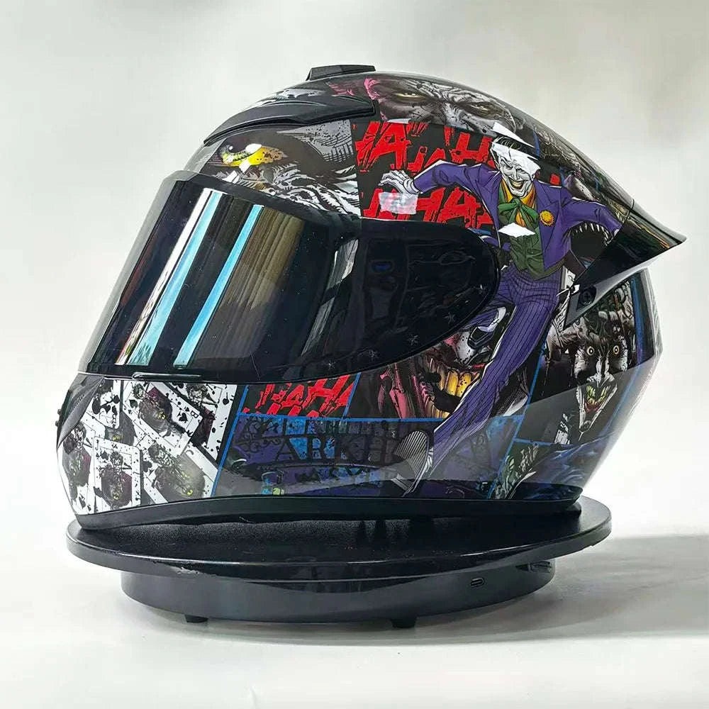 Full Face Racing Motorcycle Helmet with Anti-Fog Vintage Style-QQK111-1 / S