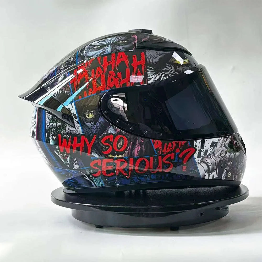 Full Face Racing Motorcycle Helmet with Anti-Fog Vintage Style-QQK111-1 / S