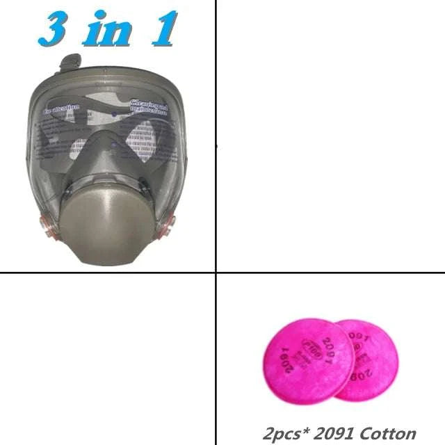Full Face Respirator Gas Mask 6800 Anti-Fog Safety Protection-3 in 1 Suit