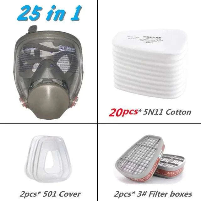 Full Face Respirator Gas Mask 6800 Anti-Fog Safety Protection-3 in 1 Suit