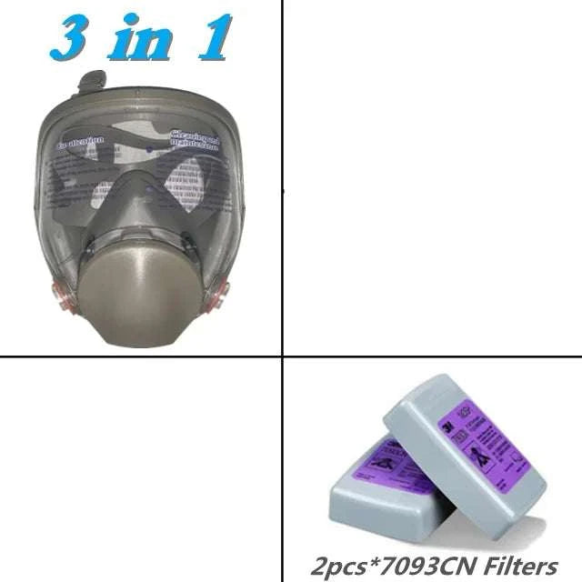 Full Face Respirator Gas Mask 6800 Anti-Fog Safety Protection-3 in 1 Suit