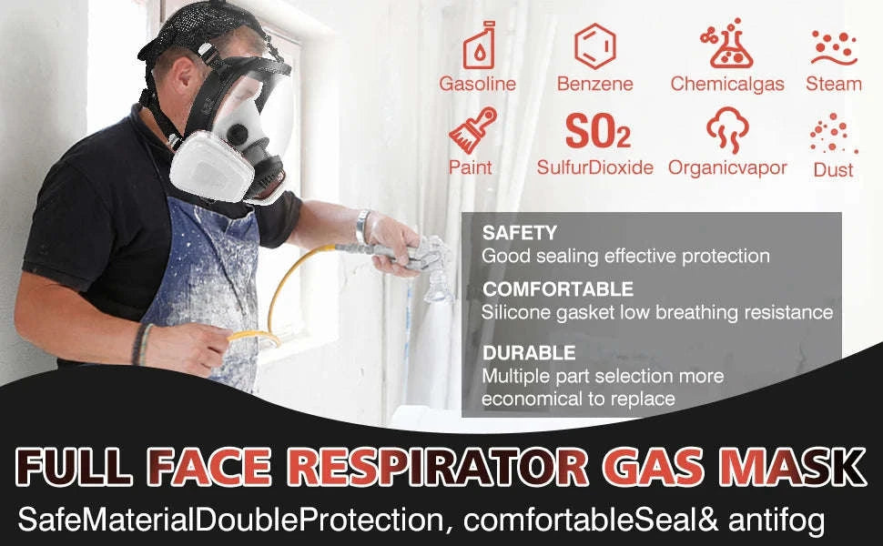 Full Face Respirator Mask Kit 27-in-1 Reusable Safety Protection Set-27in1 / United States